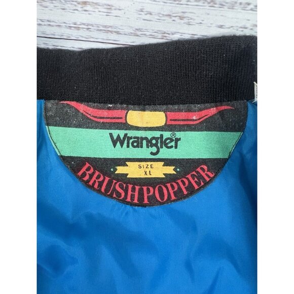 Vintage Wrangler BrushPopper Jacket Full Zip Embroidered Size XL - Picture 8 of 16